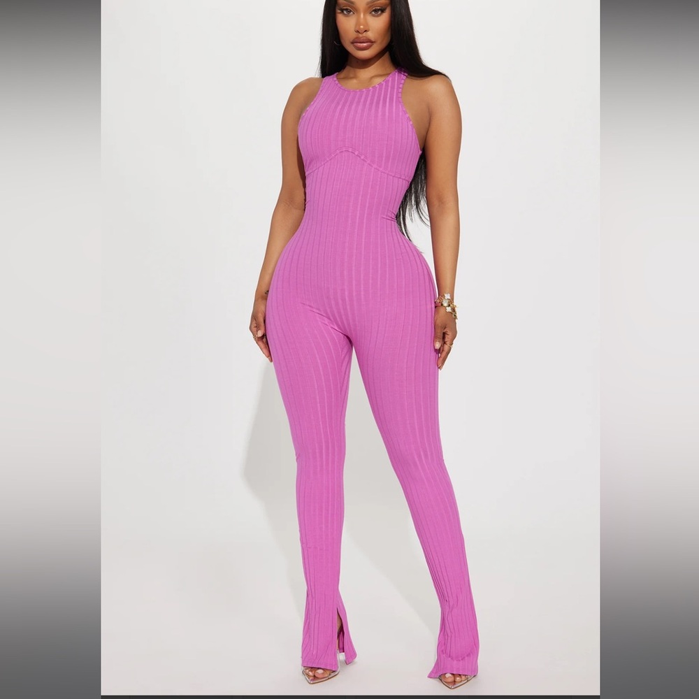 Pink Backless Jumpsuit